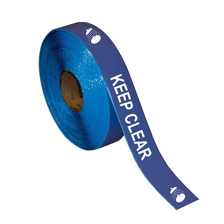 Floor Marking Message Tape, 2in X 100Ft , EYE WASH KEEP CLEAR